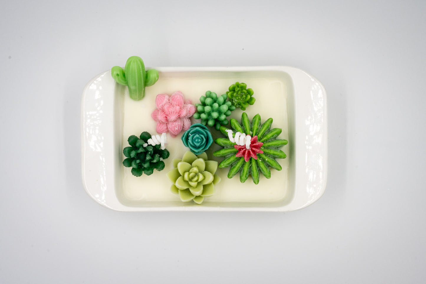 Handmade Succulent Cactus Flower Candle