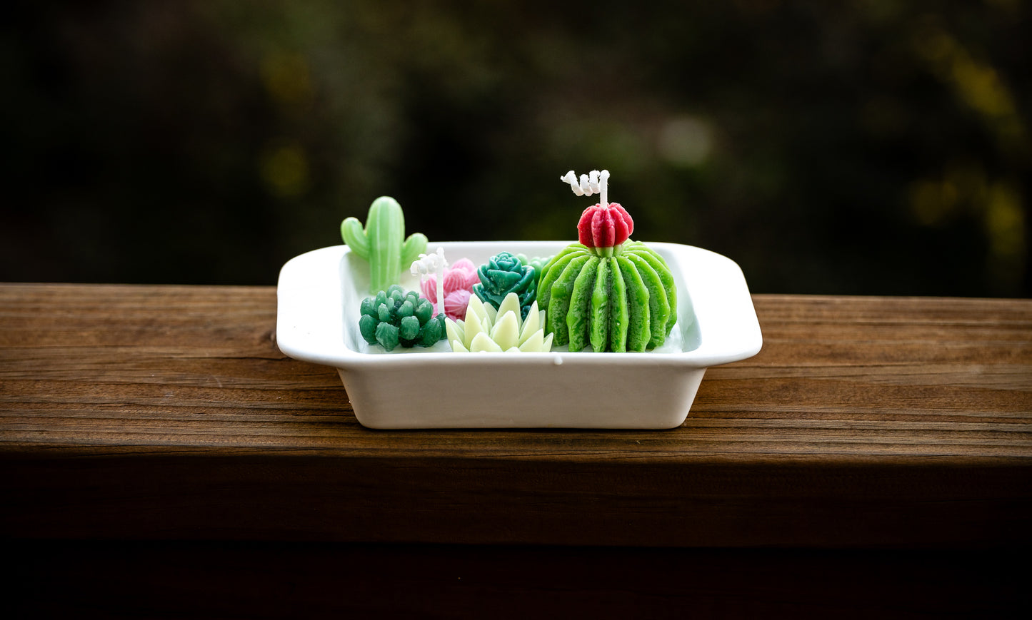 Handmade Succulent Cactus Flower Candle