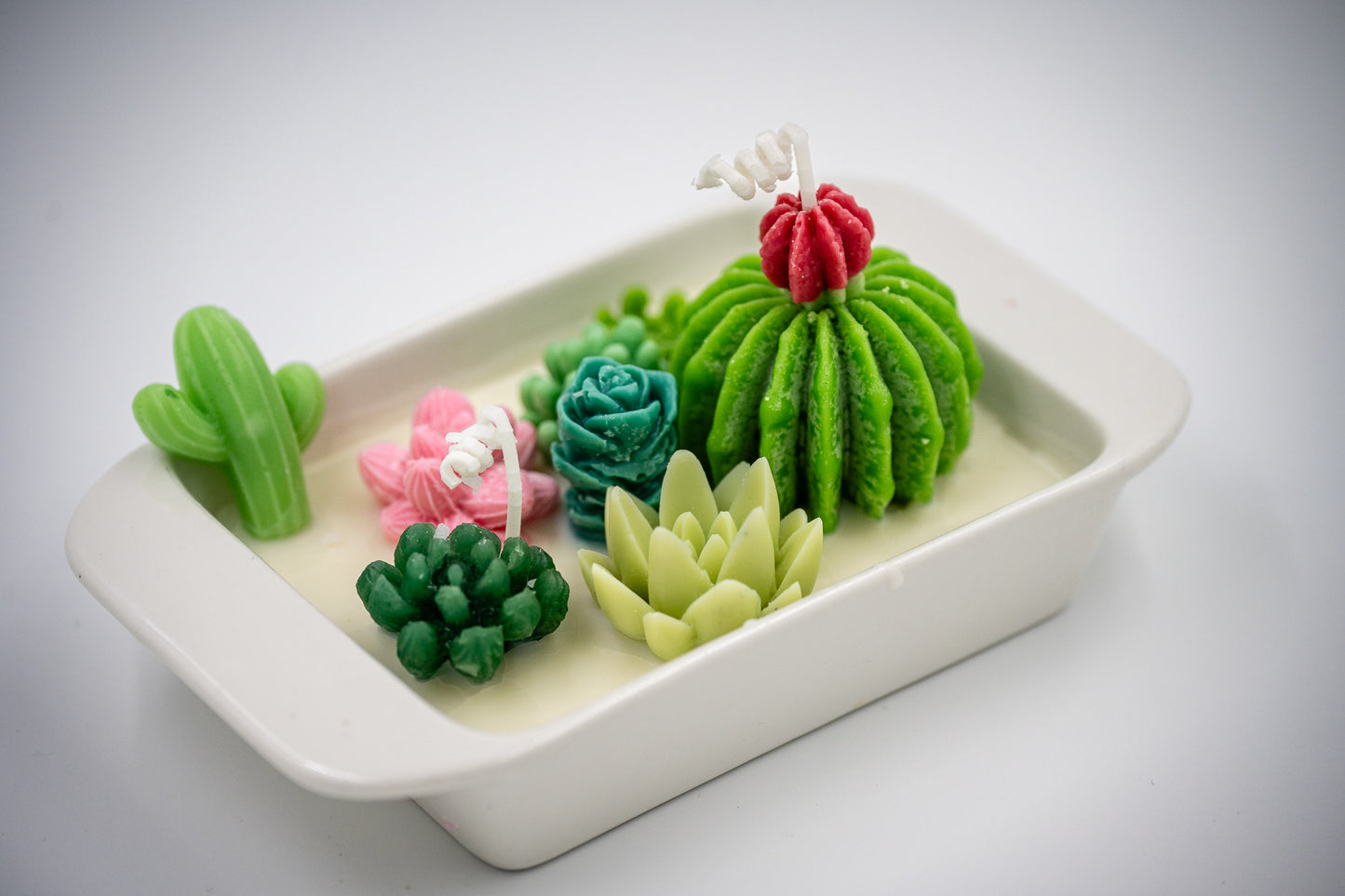 Handmade Succulent Cactus Flower Candle