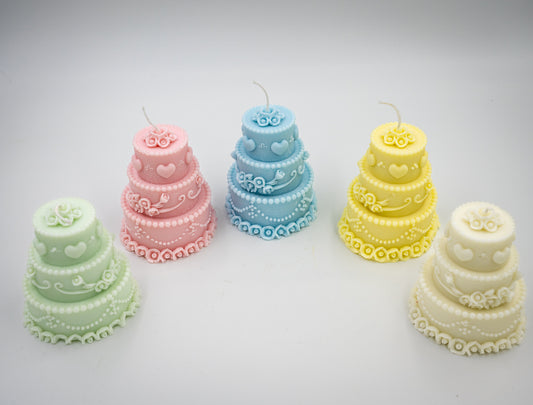 Scented Three-Tier Birthday Wedding Cake Candle. Elegant three-tiered Candle perfect for Celebrations - Perfect for Celebrations for birthday, anniversary, wedding, or other special occasions. Light it up to create a warm ambiance and make your moments even more memorable.